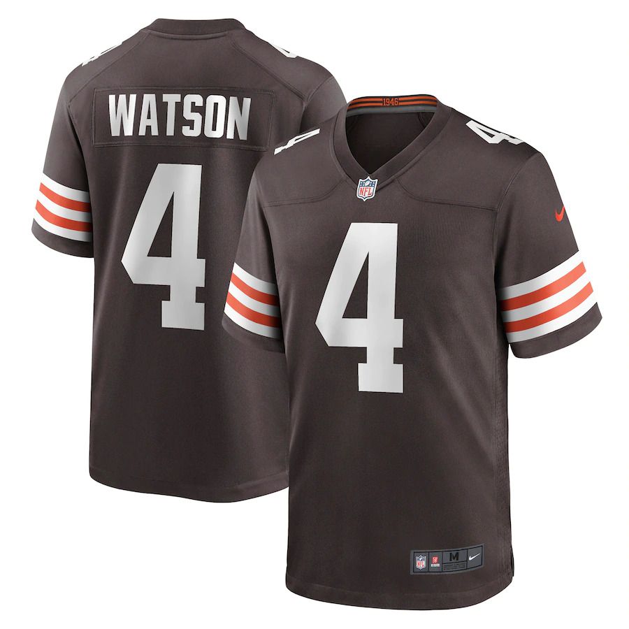 Men Cleveland Browns #4 Deshaun Watson Nike Brown Game NFL Jersey